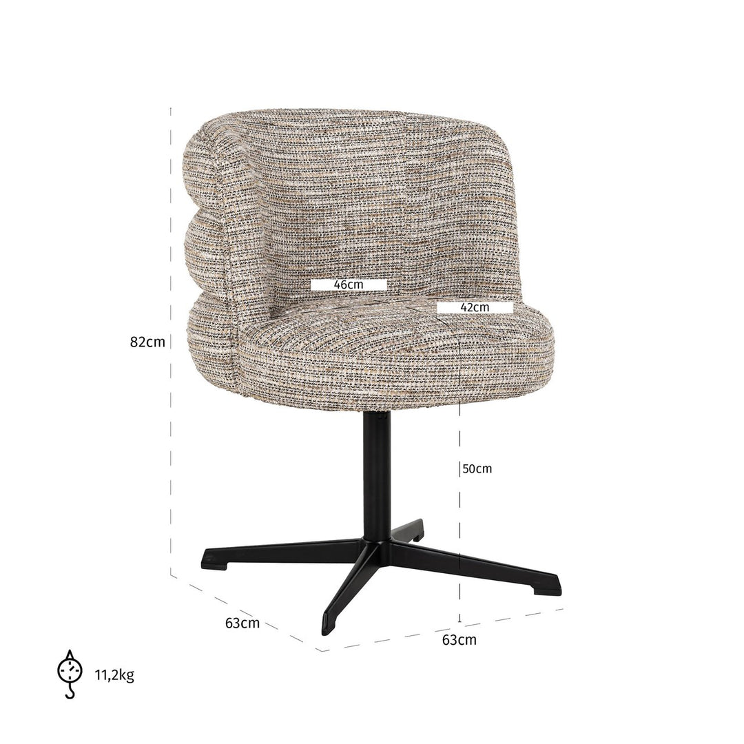 Alexander Jones beige coco swivel dining chair (Chadwick)
