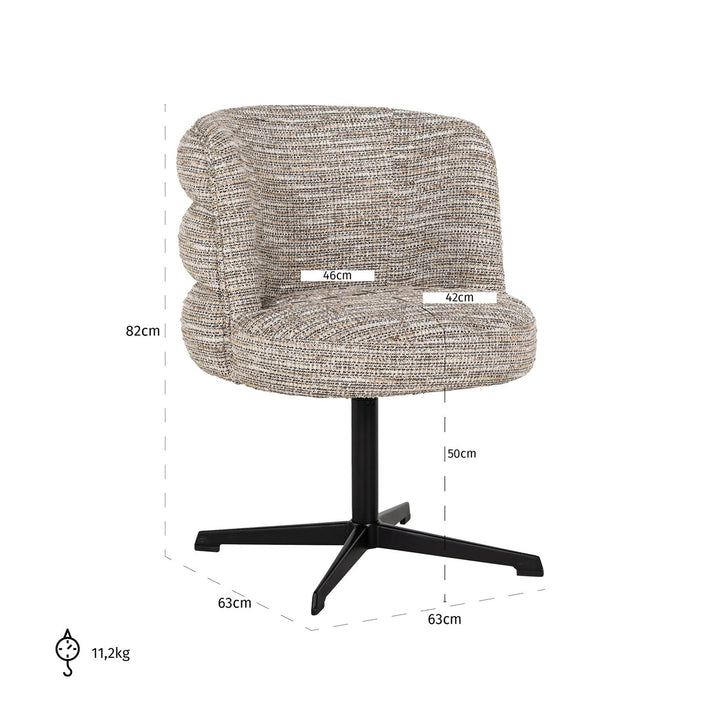 Alexander Jones beige coco swivel dining chair (Chadwick)