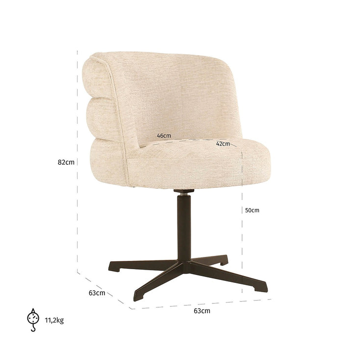 Eetkamerstoel Alexander Jones cream fusion swivel (Chadwick)