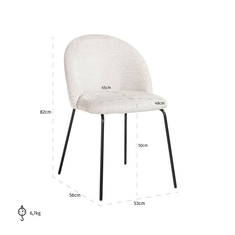 Stoel Alyssa schelp fusie.