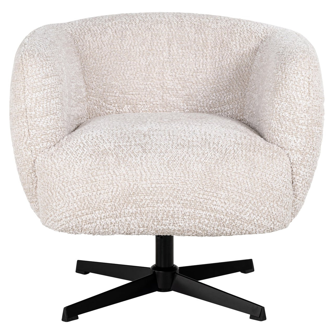 Lounge chair Estelle lovely cream swivel
