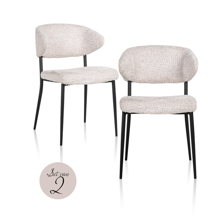 Richmond Eetkamerstoel Bea Lovely Cream - set van 2 - setweergave | CéJor Wonen