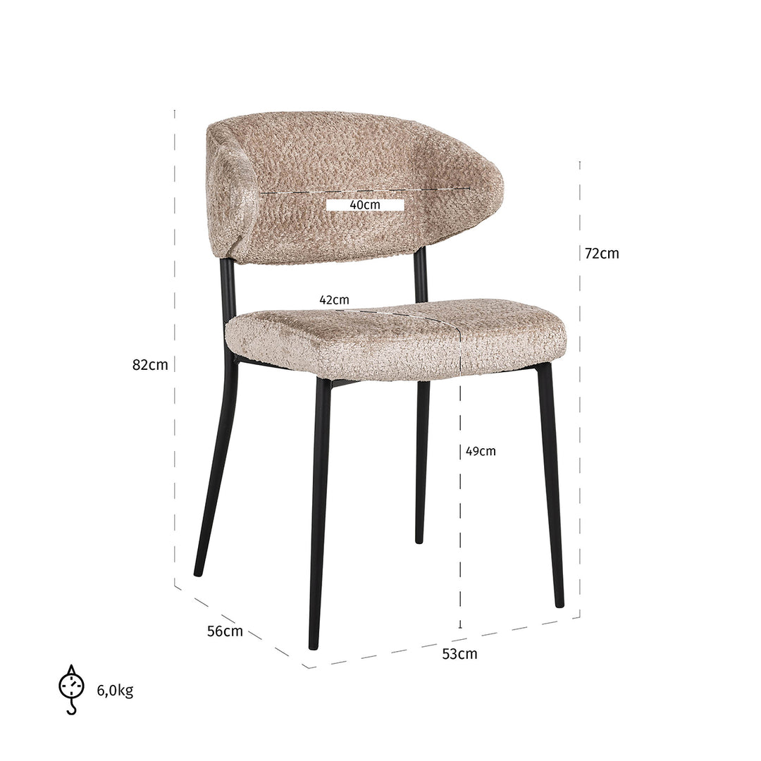 Chair Bea (set of 2) Sheep Nature (Sheep 01 nature)