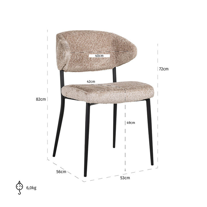 Chair Bea (set of 2) Sheep Nature (Sheep 01 nature)