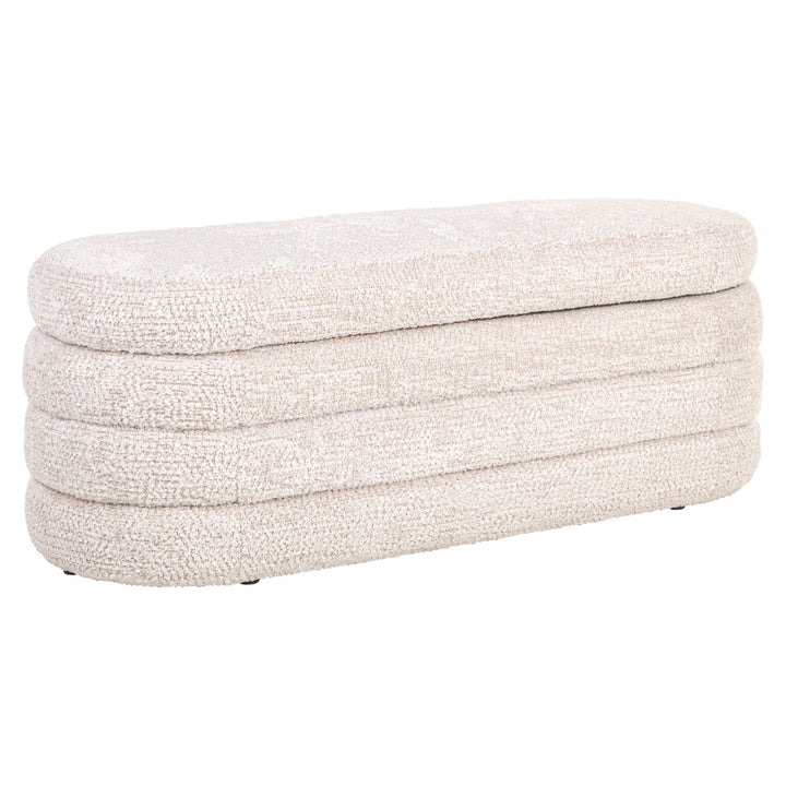 Pouf &amp; Fußhocker Camile, schöne Creme