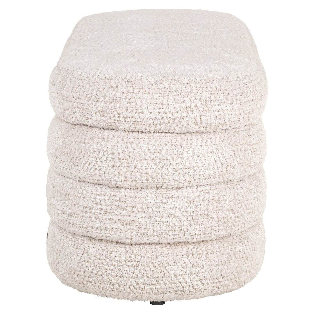 Pouf &amp; Fußhocker Camile, schöne Creme