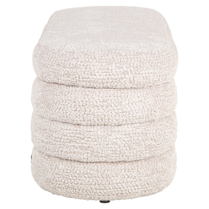 Pouf &amp; Fußhocker Camile, schöne Creme