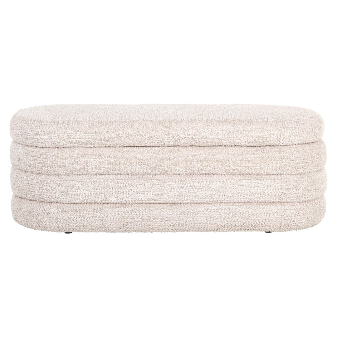 Pouf &amp; Fußhocker Camile, schöne Creme