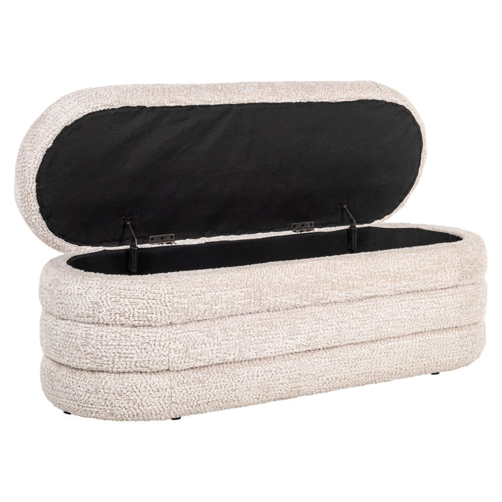 Pouf &amp; Fußhocker Camile, schöne Creme