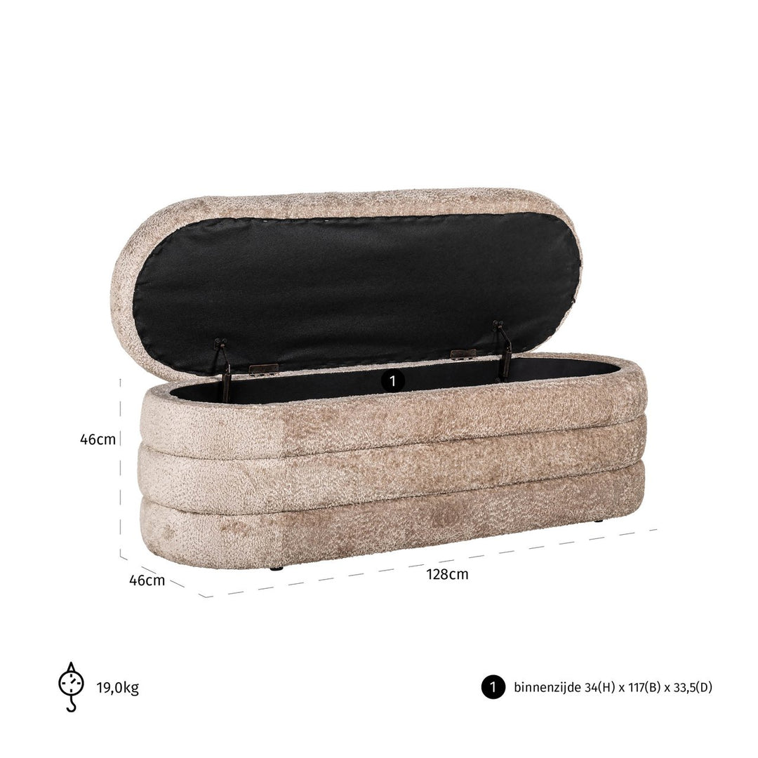 Pouf &amp; Footstool Camille sheep natural
