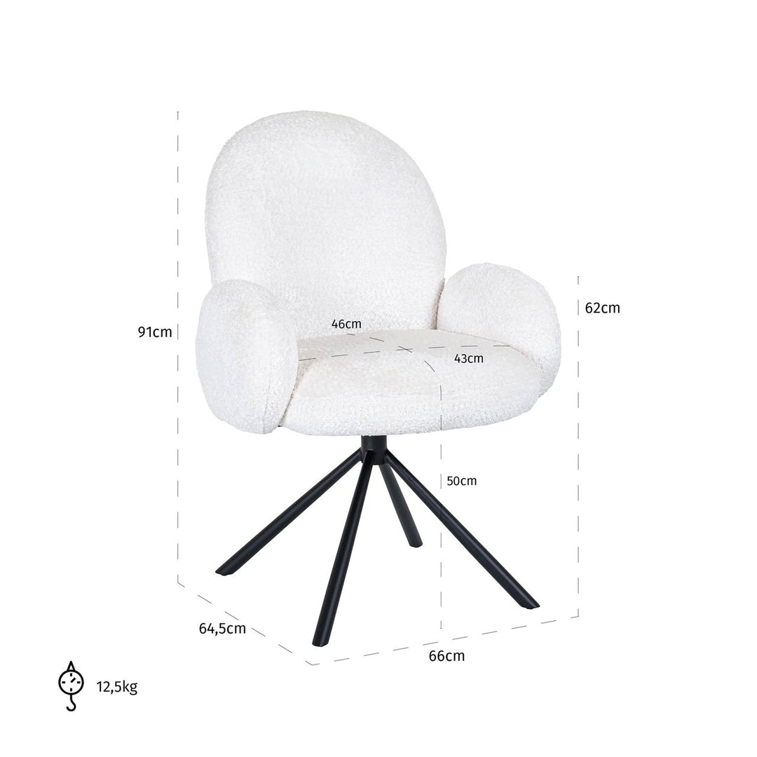 Dining room chair Jolie sheep white swivel