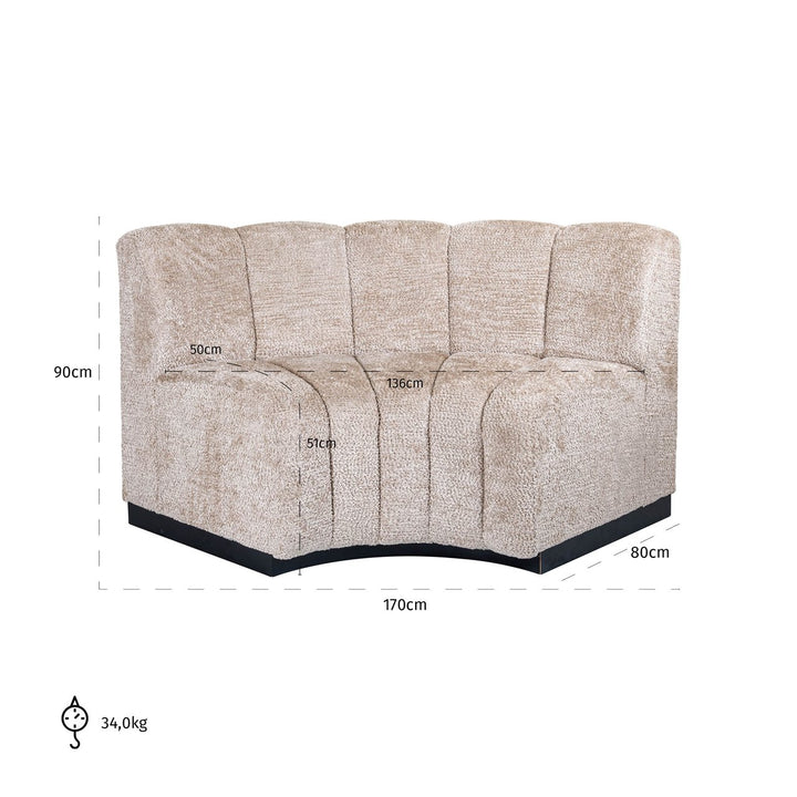 Eetkamer bank Hillpark lovely beige round corner