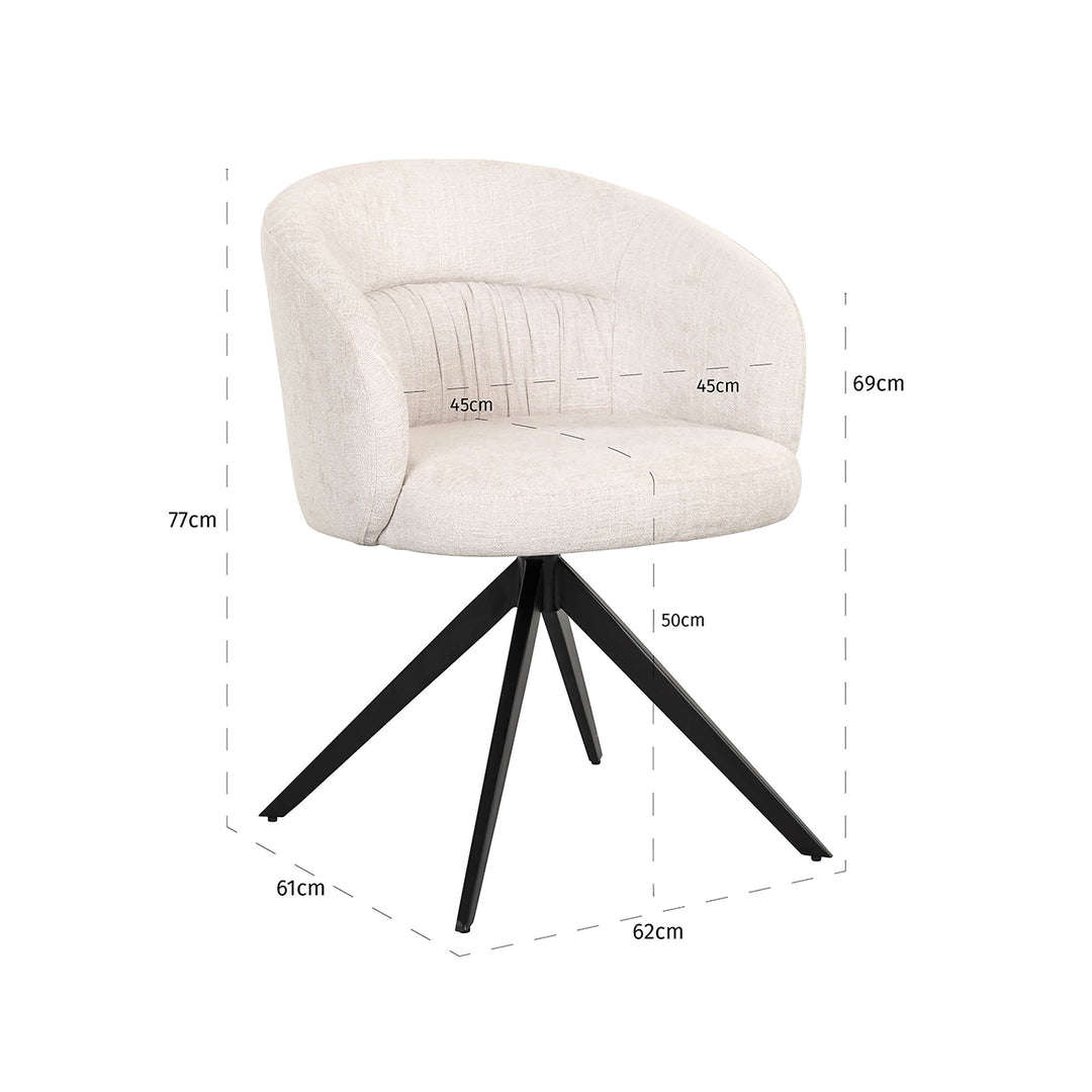 Swivel chair Olivia ecru miami (Miami 102 Ecru)