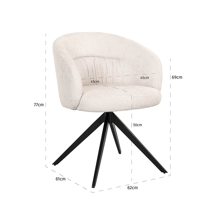 Swivel chair Olivia ecru miami (Miami 102 Ecru)