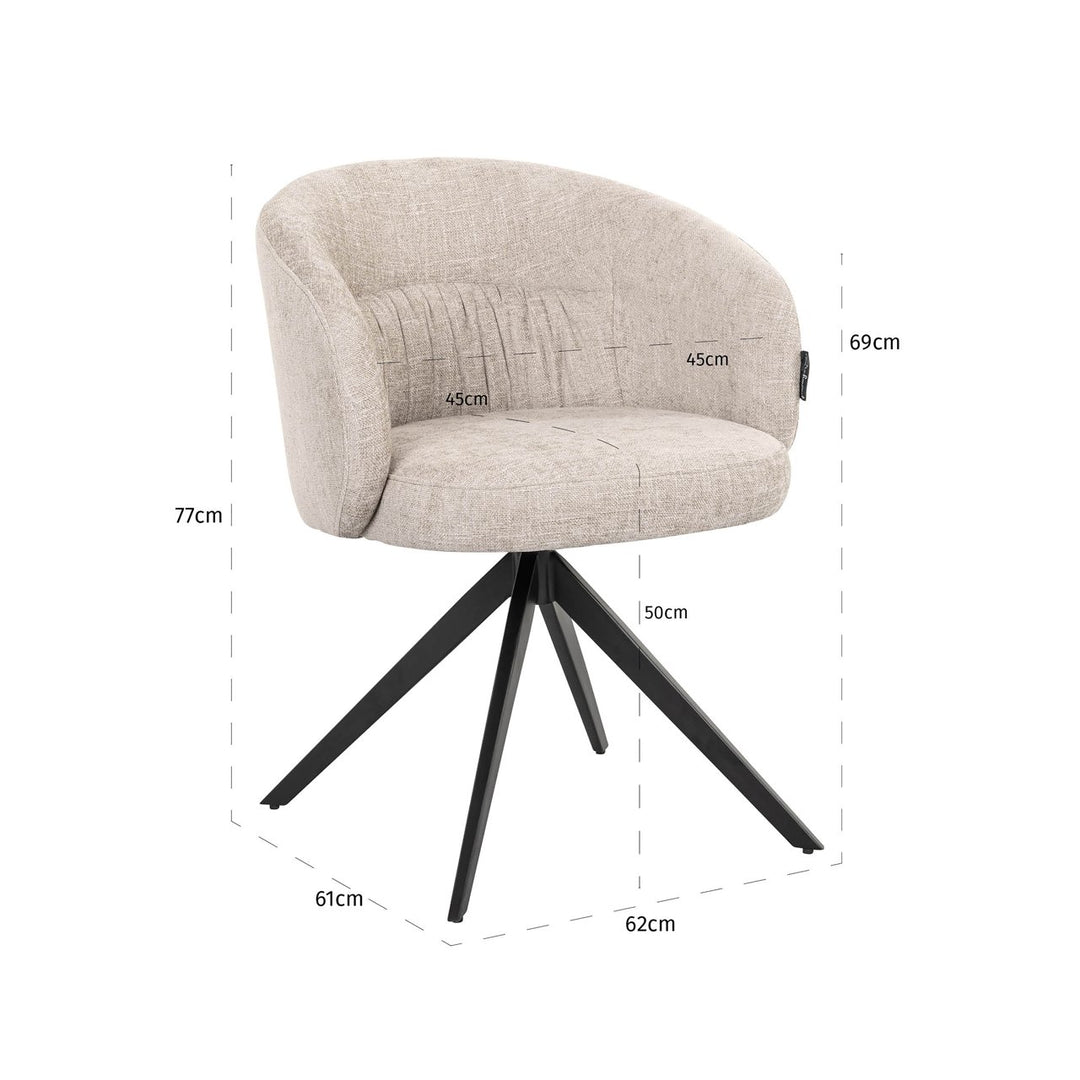 Eetkamerstoel Olivia natural miami swivel