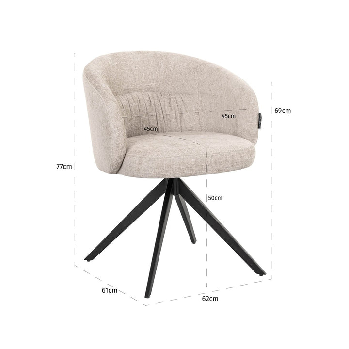 Eetkamerstoel Olivia natural miami swivel