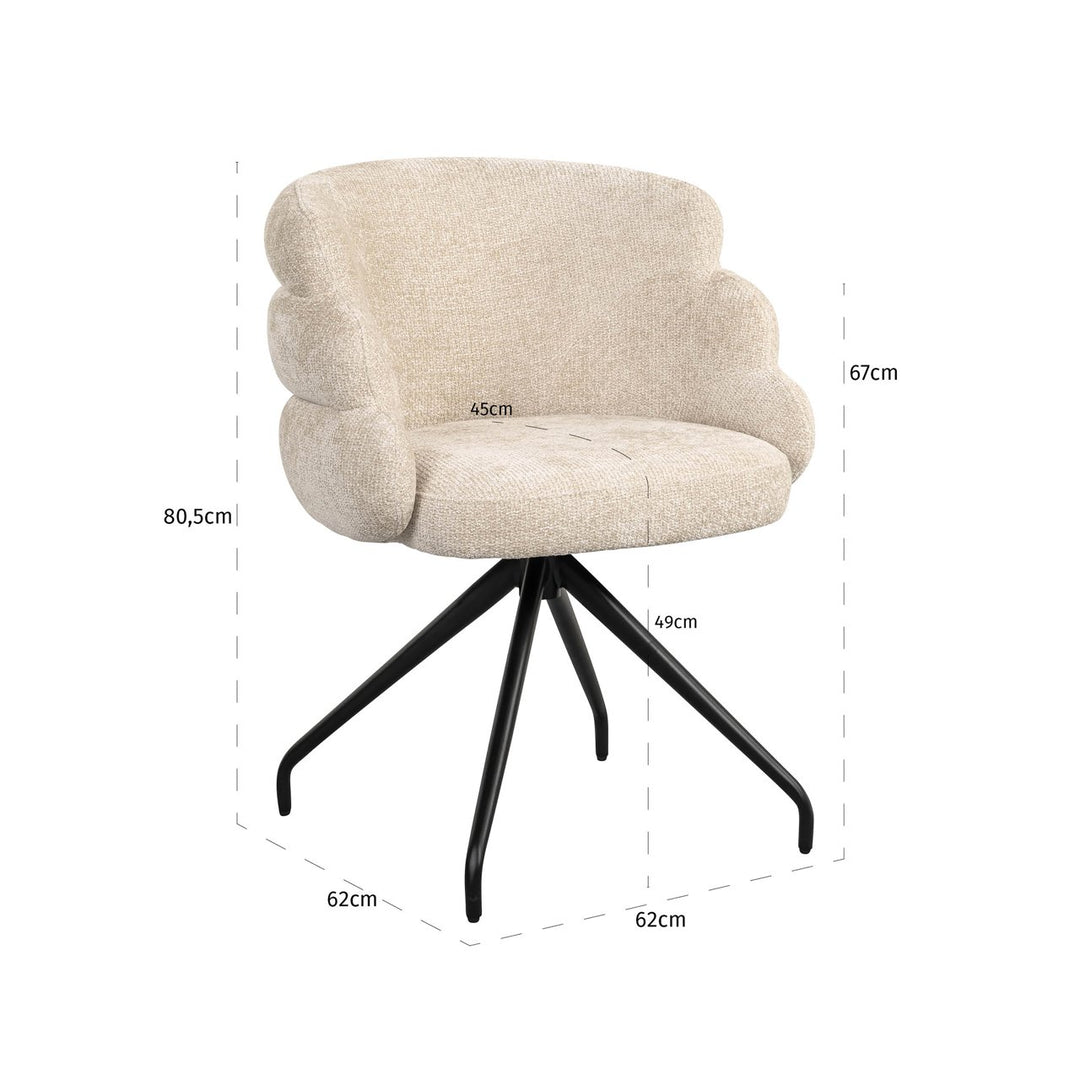 Dining room chair Kayla cream unicorn swivel