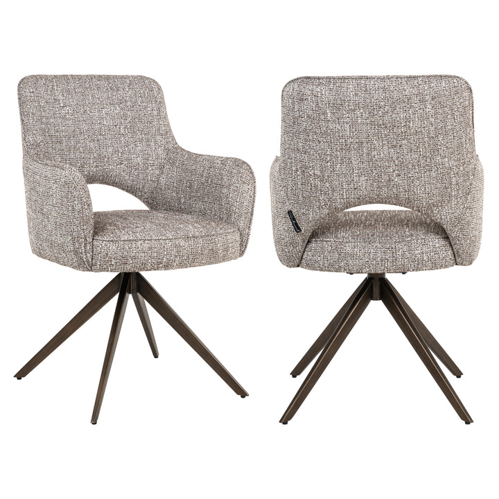 Richmond Eetkamerstoel Ginerva Earth Tweed Swivel