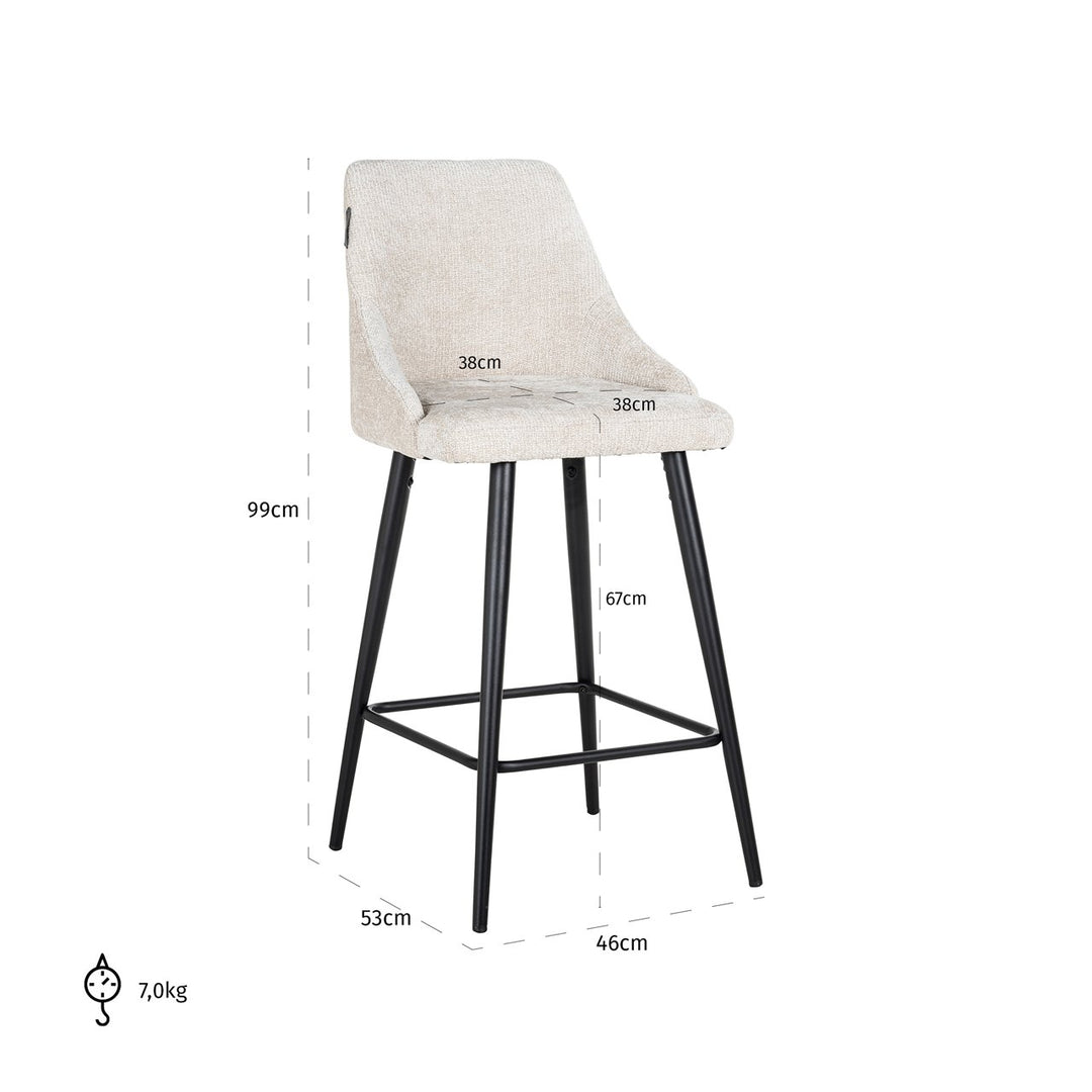 Counter chair Brooke cream unicorn (Set of 2)