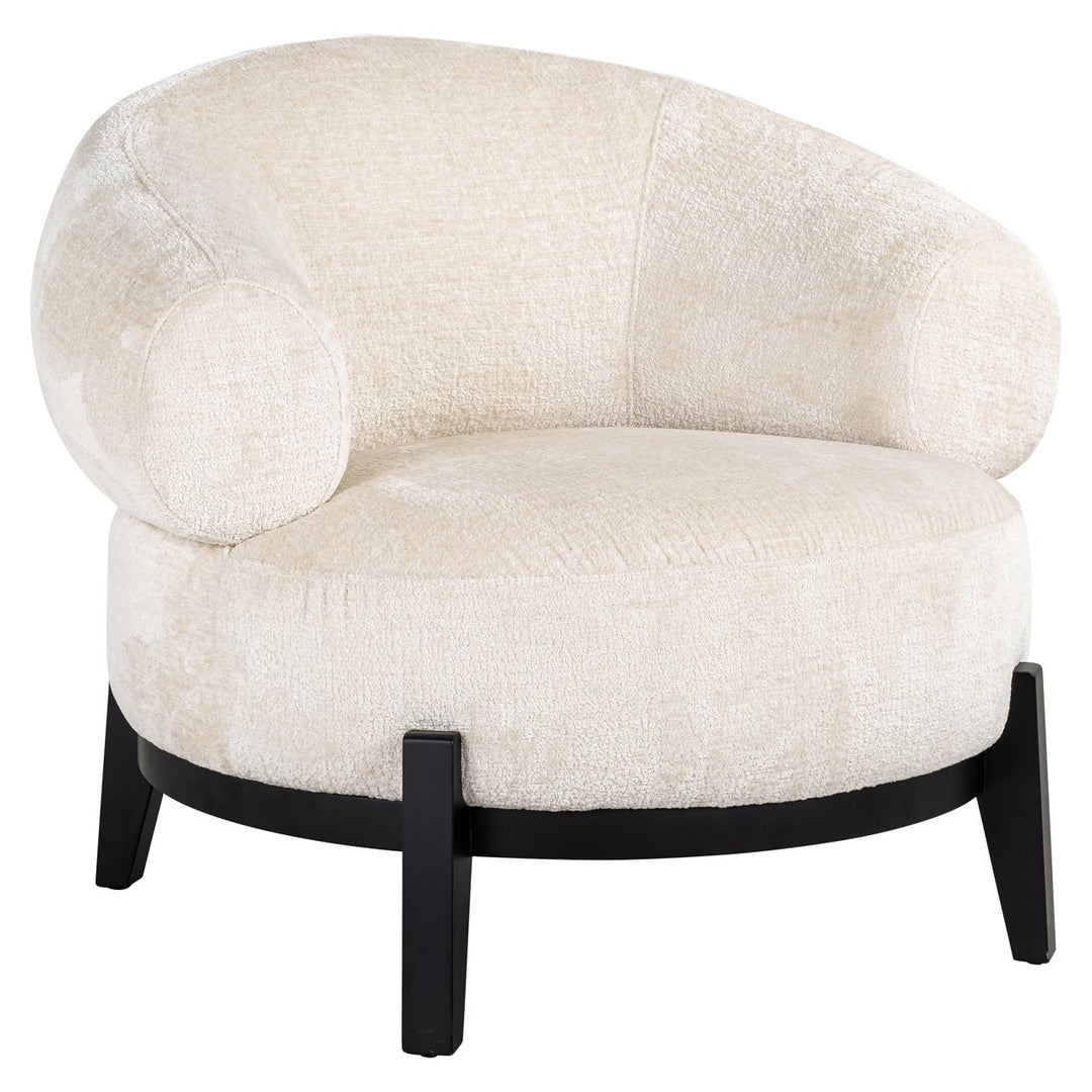 Lounge chair Montana white chenille