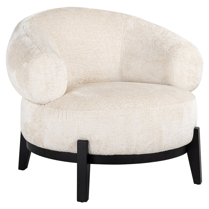 Lounge chair Montana white chenille