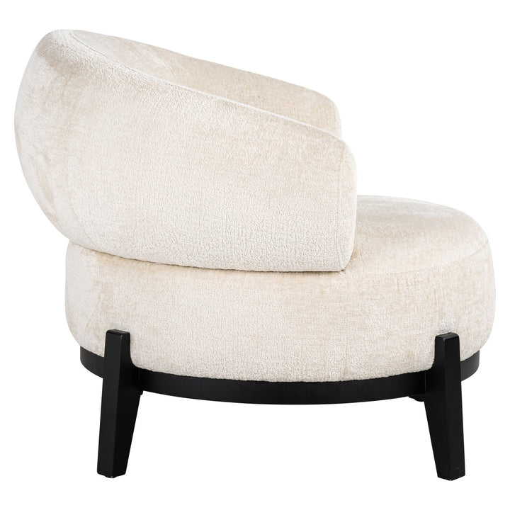 Lounge chair Montana white chenille