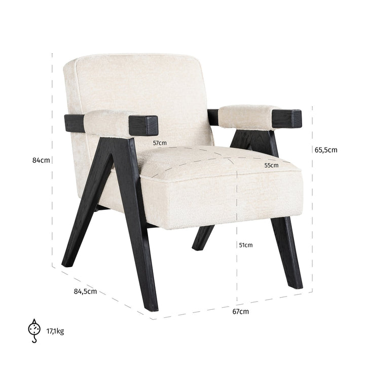 Lounge-Sessel Cooper, weißes Chenille