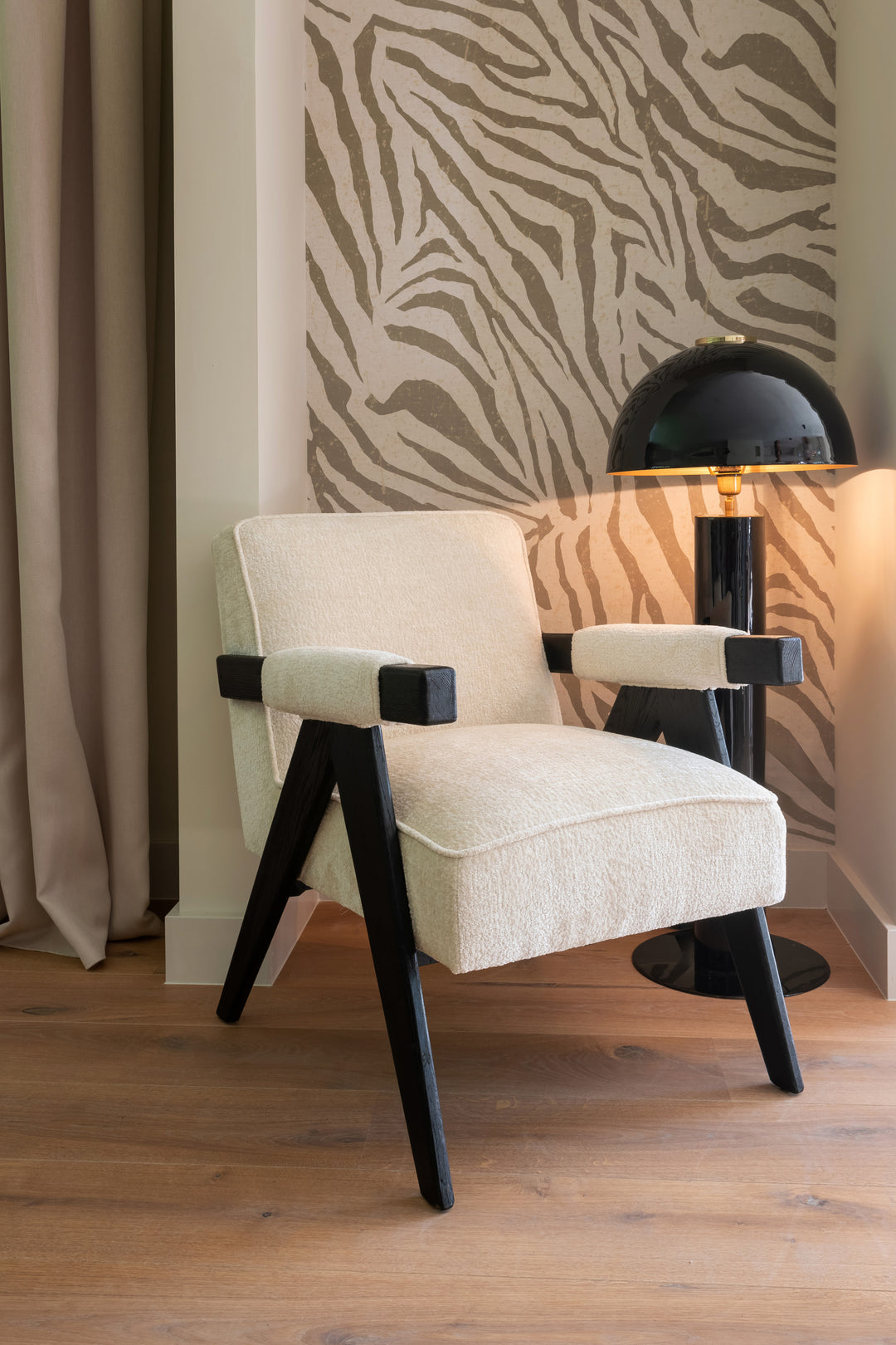 Lounge-Sessel Cooper, weißes Chenille