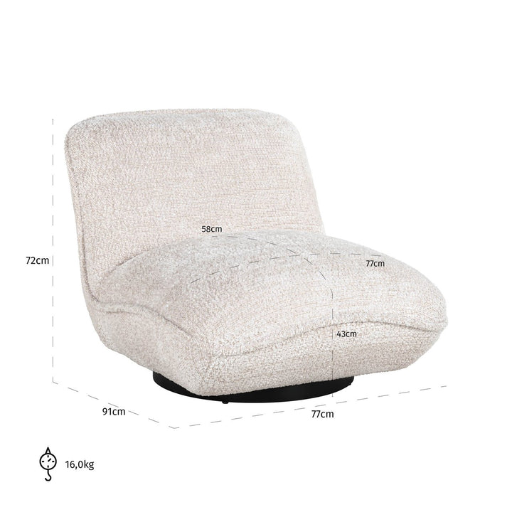 Lounge chair Ophelia lovely cream