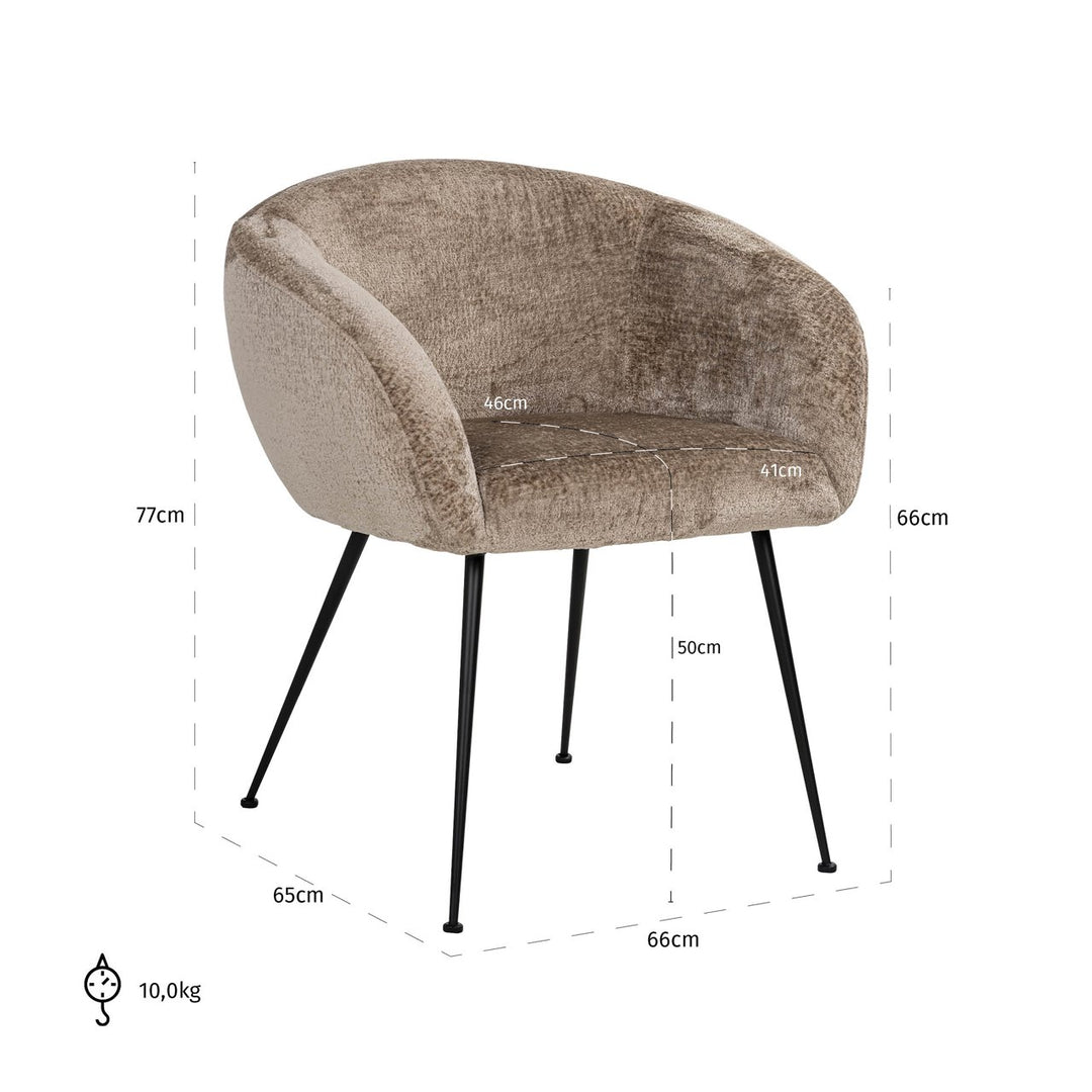 Dining room chair Ruby taupe chenille