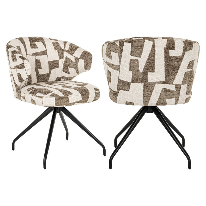 Dining room chair Milly moss graffic swivel