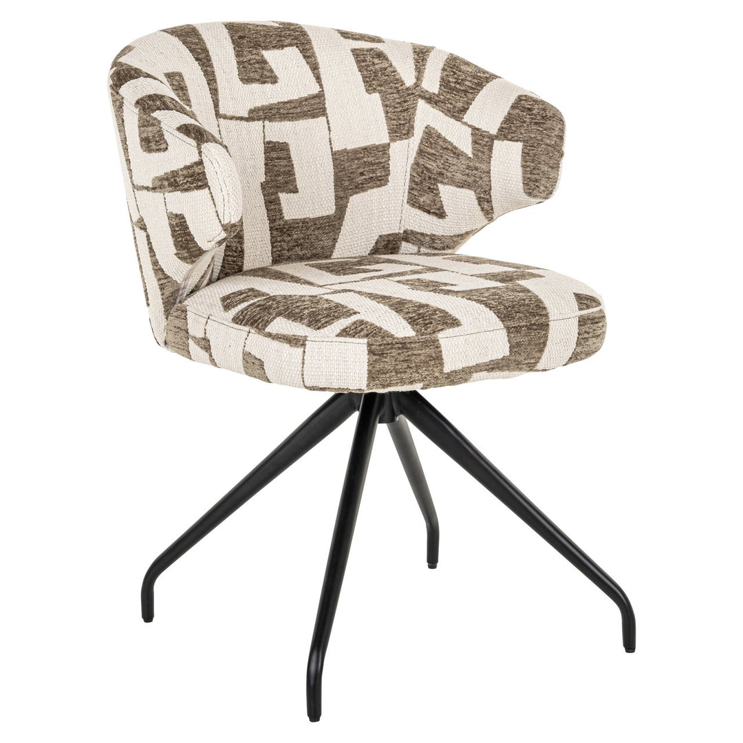 Dining room chair Milly moss graffic swivel