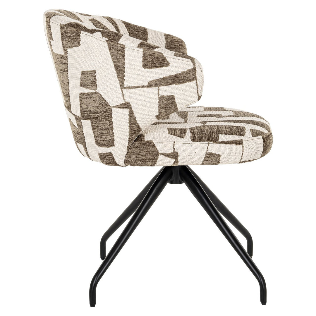 Dining room chair Milly moss graffic swivel