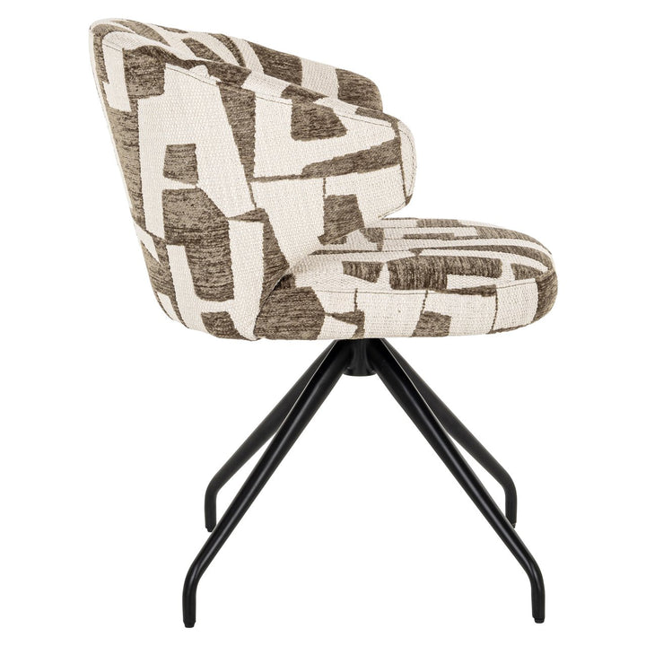 Dining room chair Milly moss graffic swivel