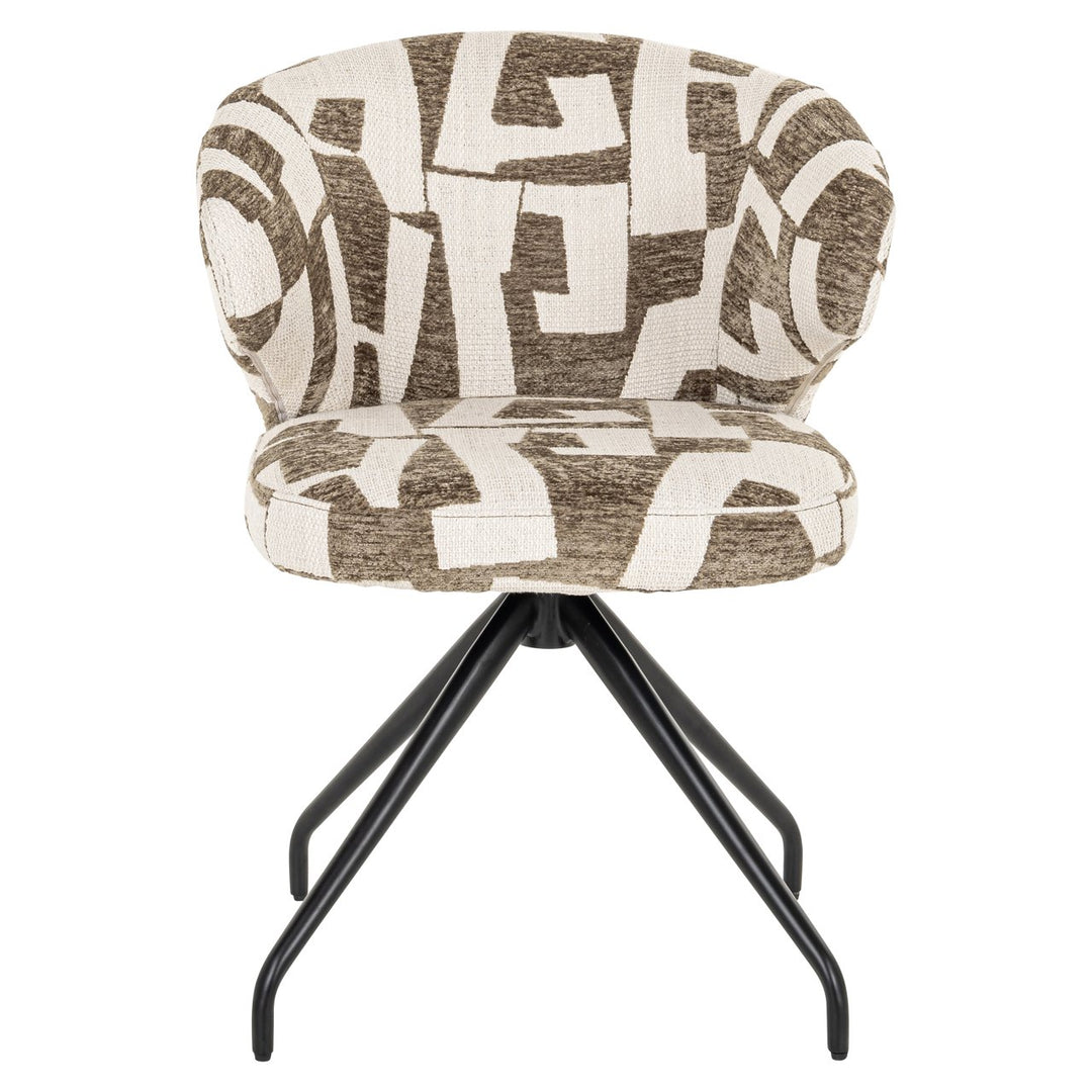 Dining room chair Milly moss graffic swivel