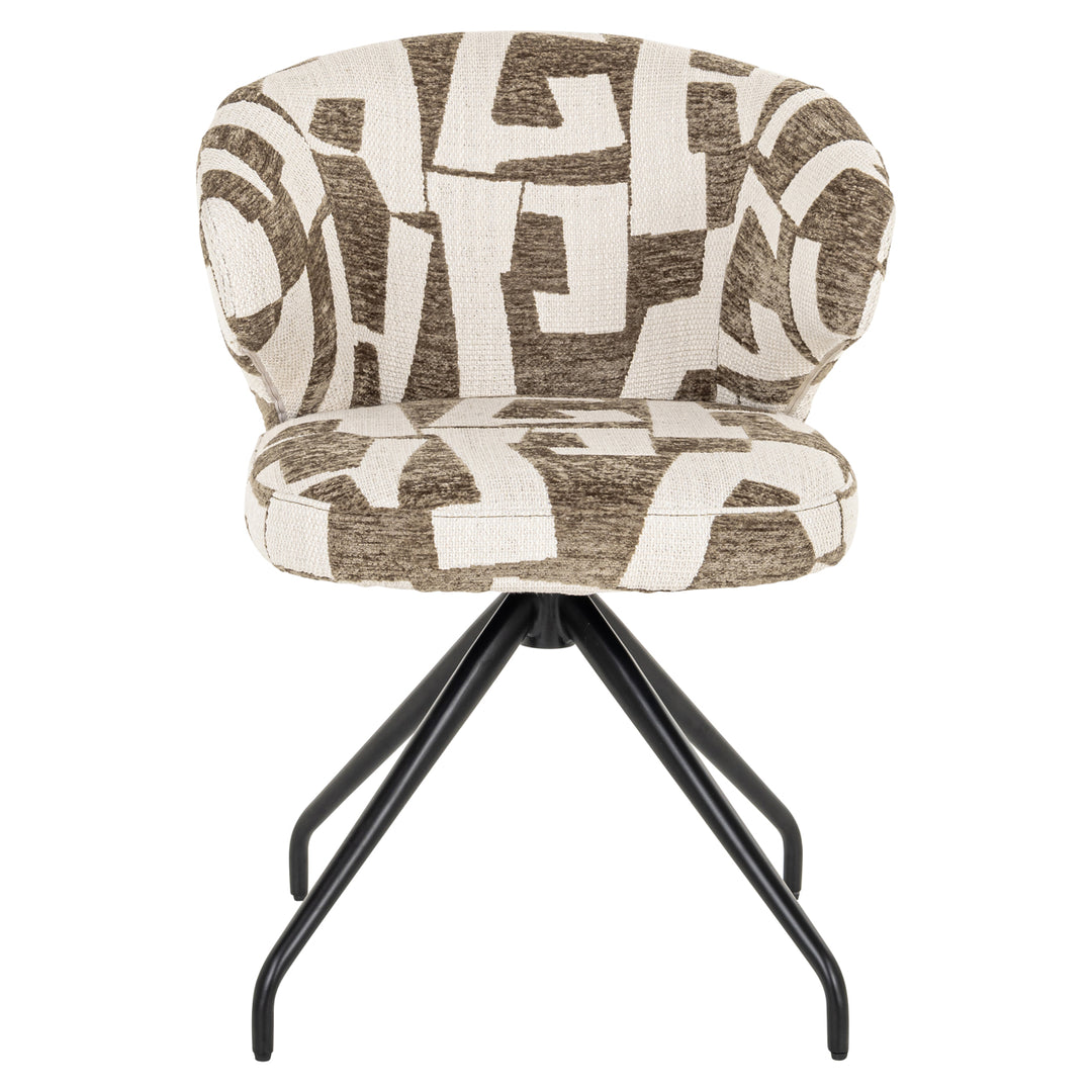 Dining room chair Milly moss graffic swivel