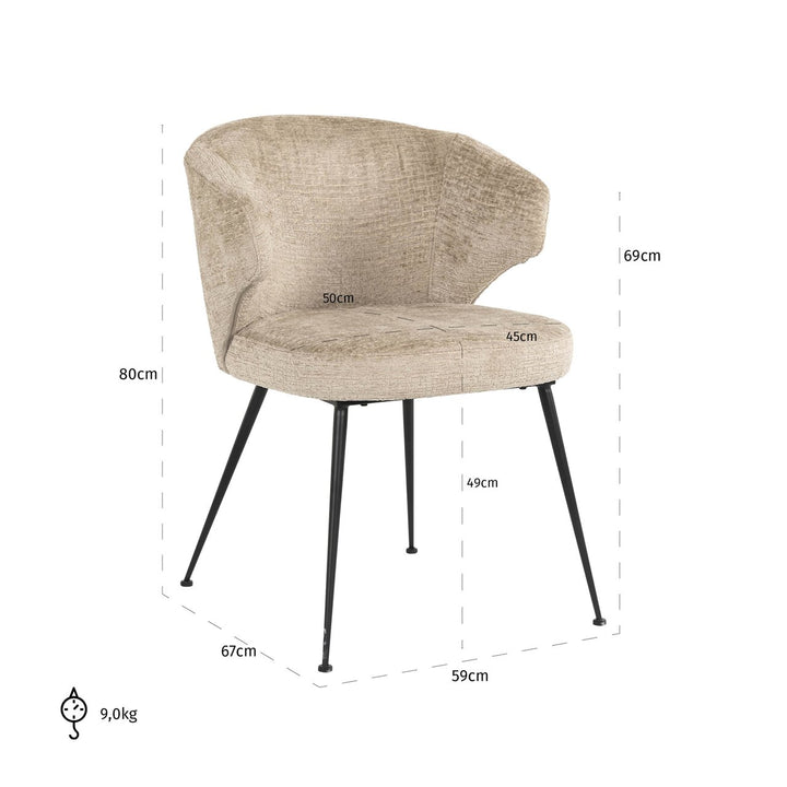 Eetkamerstoel Xandra desert fusion fire retardant