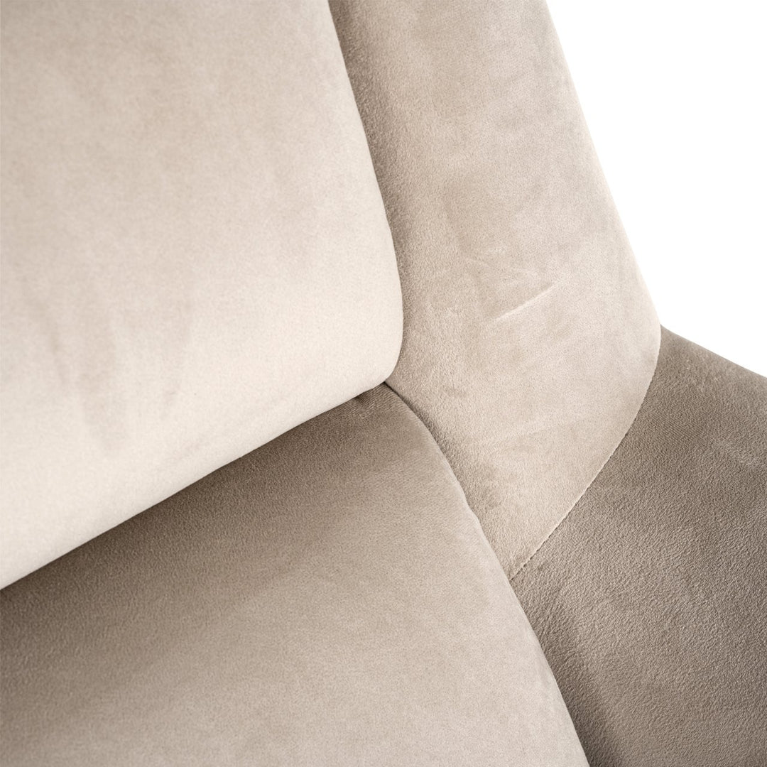 Lounge chair Nora khaki velvet swivel