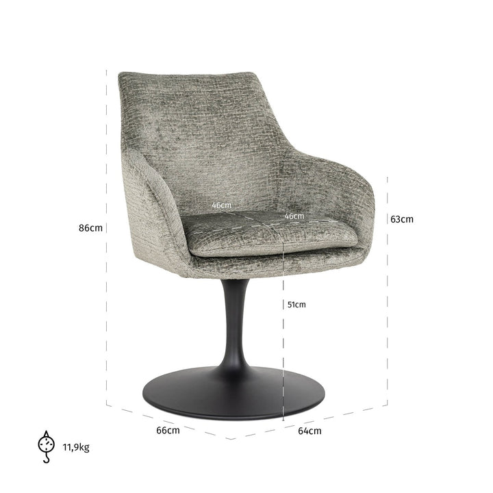 Dining chair Marlon thyme fusion swivel
