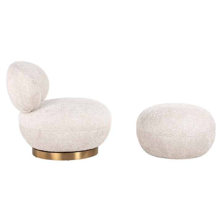 Pouf &amp; Fußhocker Jace, schöne Creme