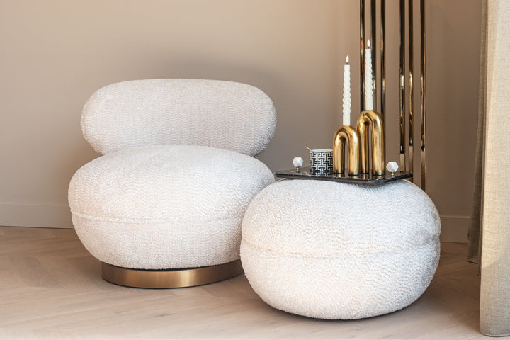 Lounge stoel Jace lovely cream swivel