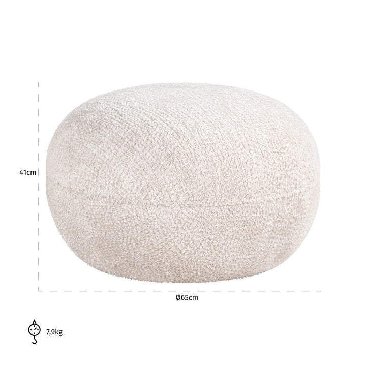 Pouf &amp; Fußhocker Jace, schöne Creme