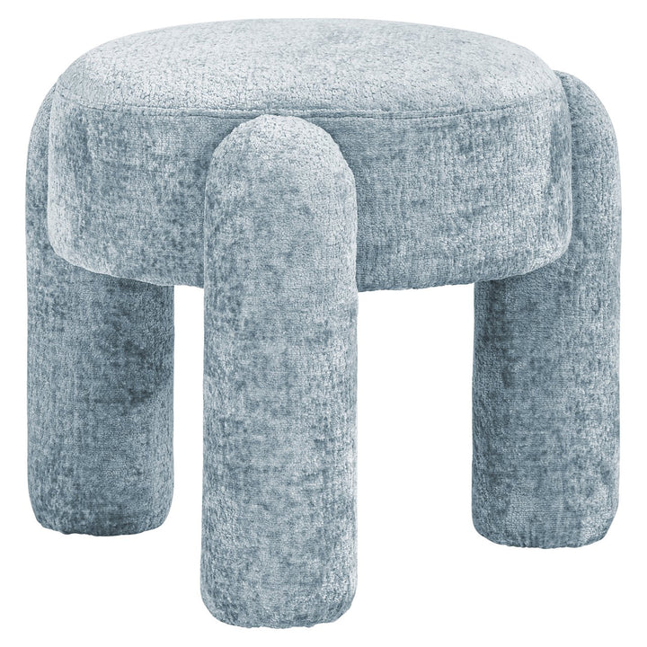 Poef & Voetenbank Holly light blue chenille