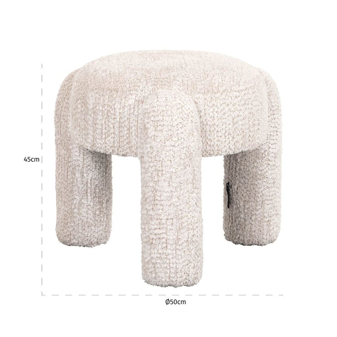Pouf &amp; Fußhocker Holly, schöne Creme