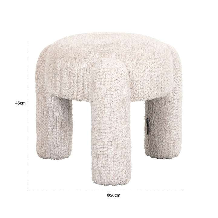 Pouf &amp; Fußhocker Holly, schöne Creme