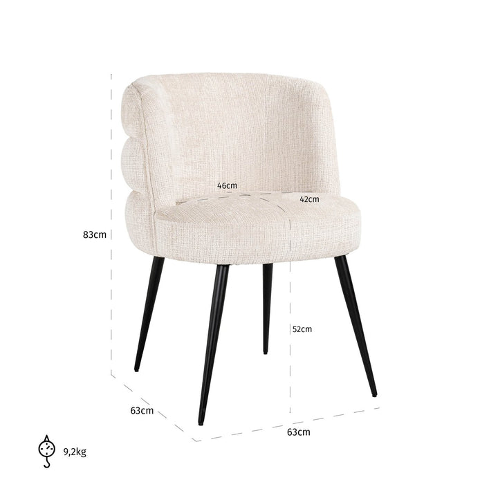 Dining room chair Stella Niagara beige fire retardant