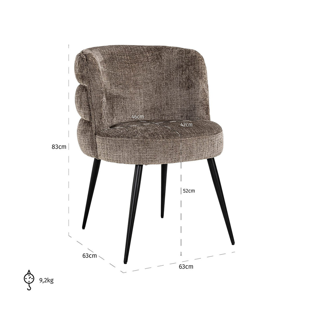 Eetkamerstoel Stella Stone Chenille