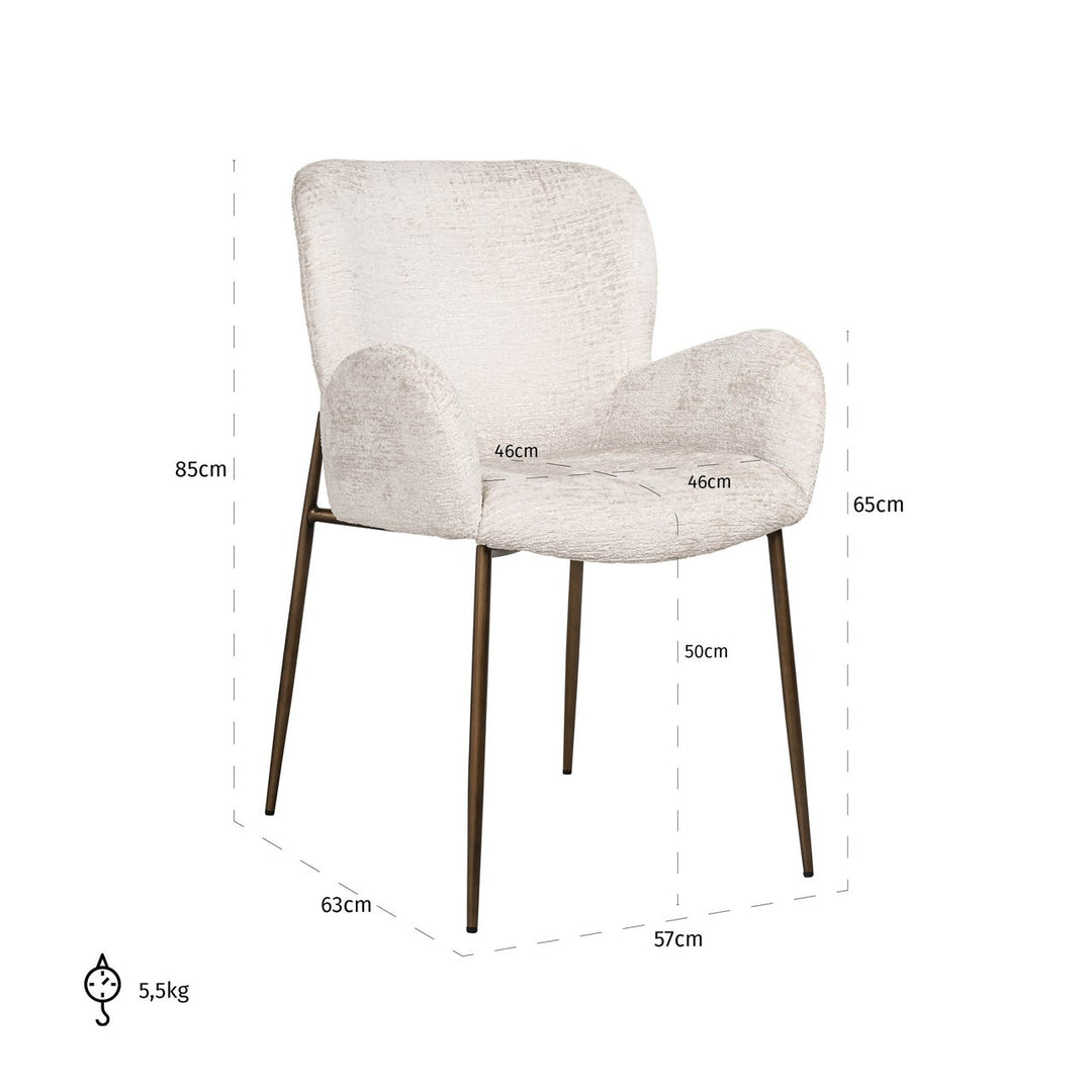 Dining room chair Amber cream fusion fire retardant