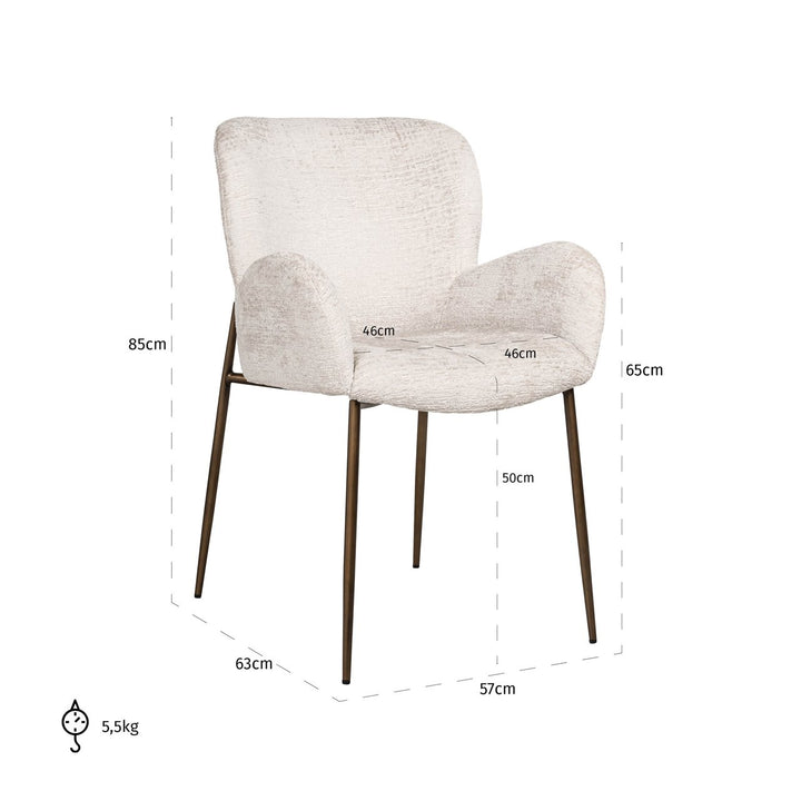 Dining room chair Amber cream fusion fire retardant