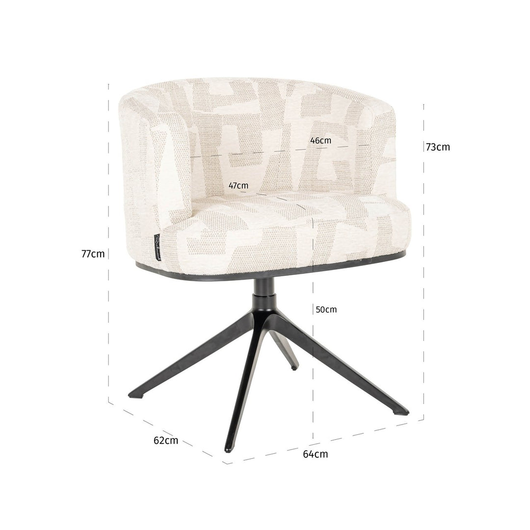 Esszimmerstuhl Cheyenne beige grafisch drehbar